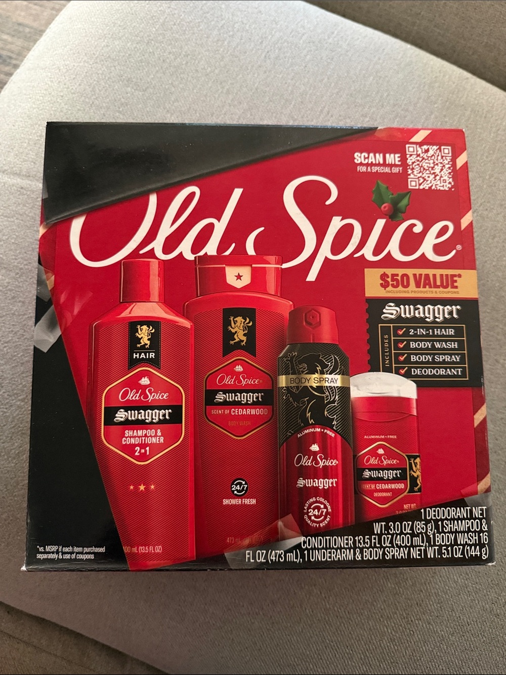 Old Spice Swagger Gift Set - 2-in-1 Hair, Body Wash, Deodorant, NO BODY SPRAY